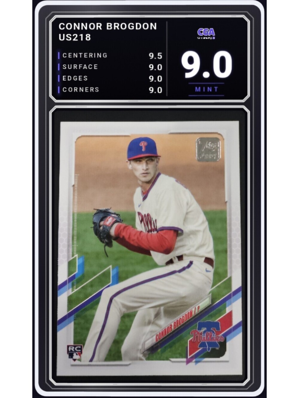 2021 Topps Update #US218 Connor Brogdon RC Phillies MLB - CGA 9.0 Digital Grade